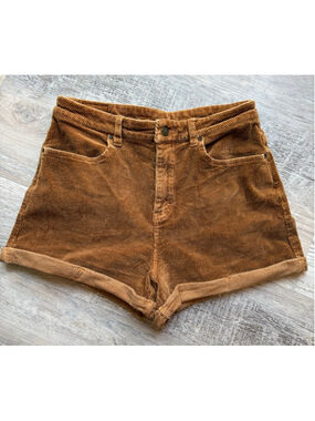 Rusty Brown Corduroy High Waist Shorts Juniors 7